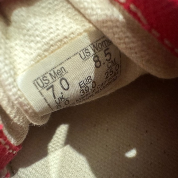 Vans Red Canvas Authentic Sneakers - Picture 8 of 8